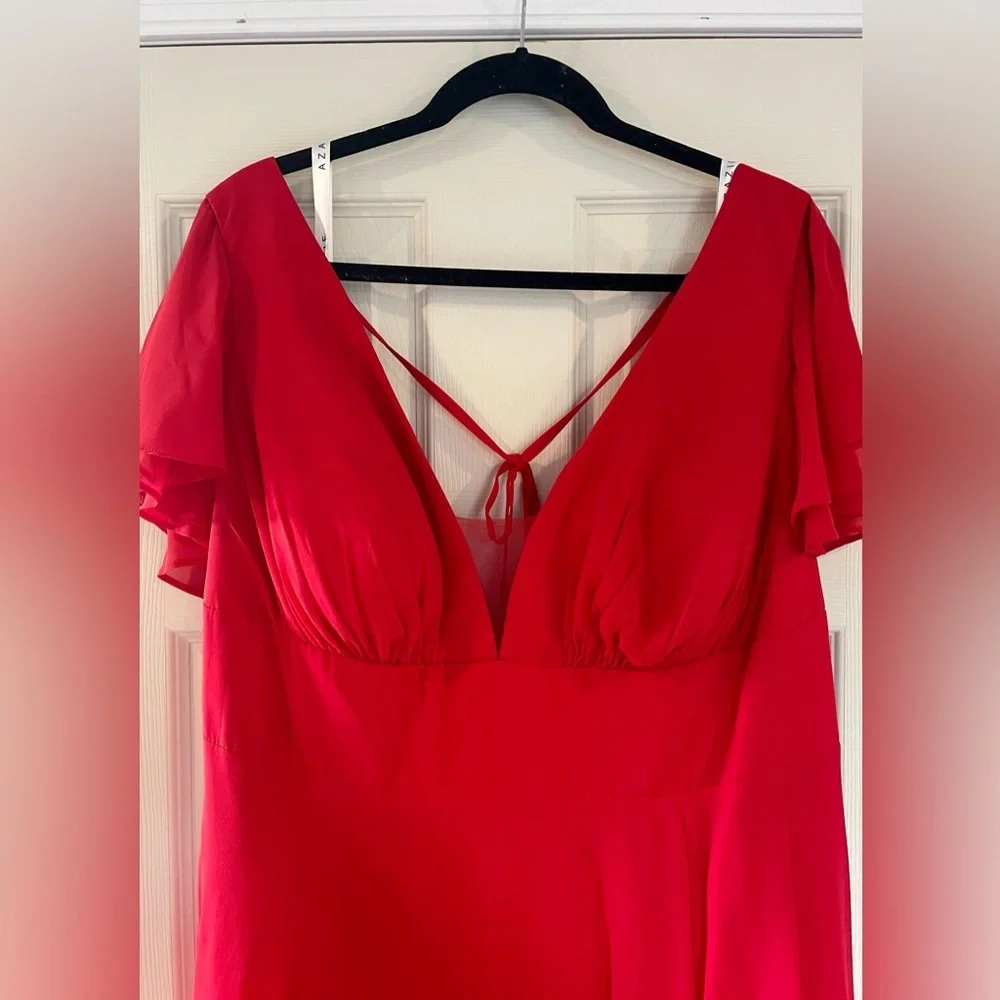 Azazie Ashika Red Dress - Picture 5 of 7